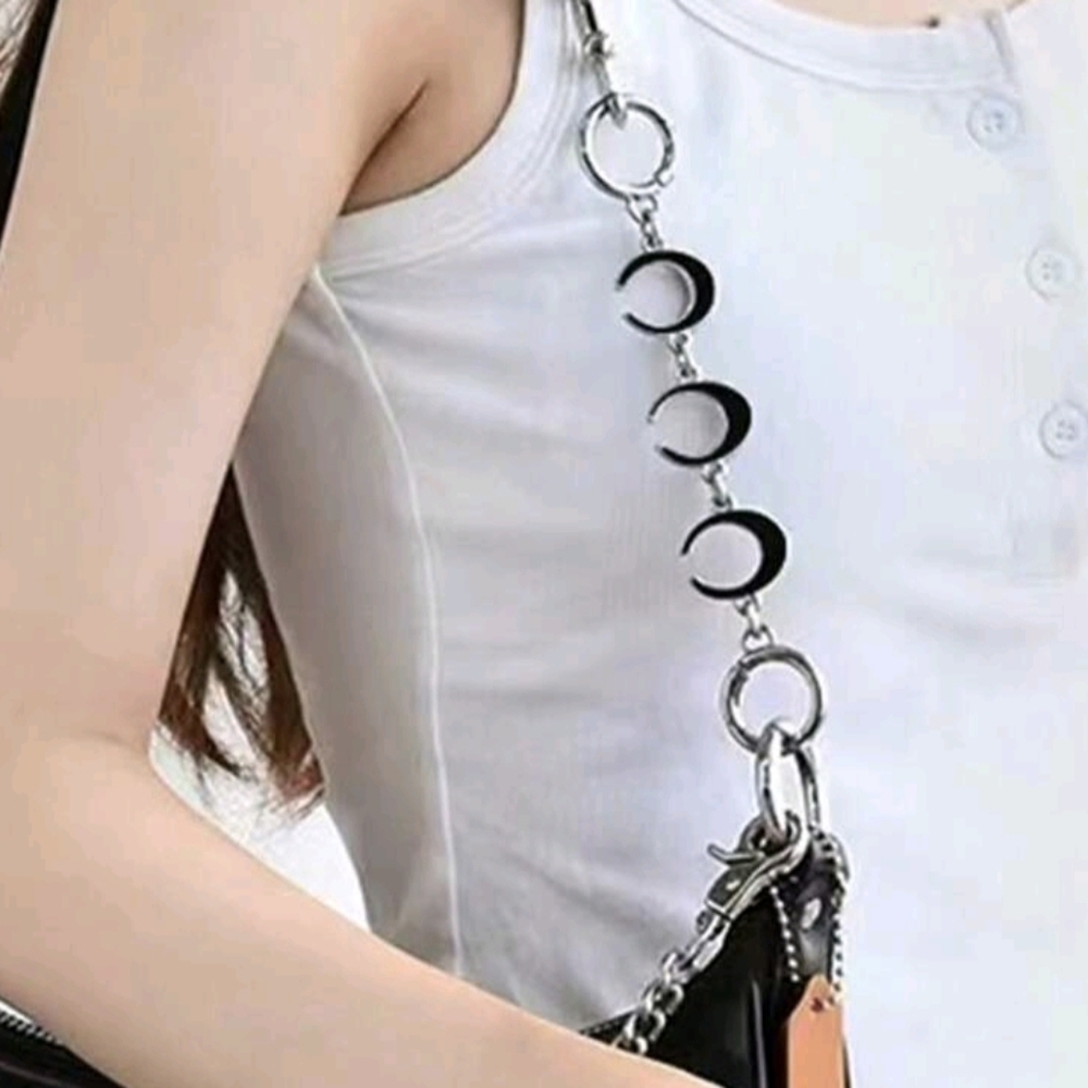 Black & Silver C Purse Strap Extender/ Extension/Purse Decor/ Purse Necklace New